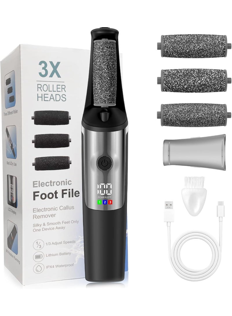 عام مزيل مسامير القدم الكهربائي، عصا باديكير ناعمة قابلة لإعادة الشحن، أدوات باديكير احترافية للبشرة الجافة والميتة والمتشققة والصلبة، مجموعة العناية بالقدمين في المنزل للرجال والنساء - Image 1